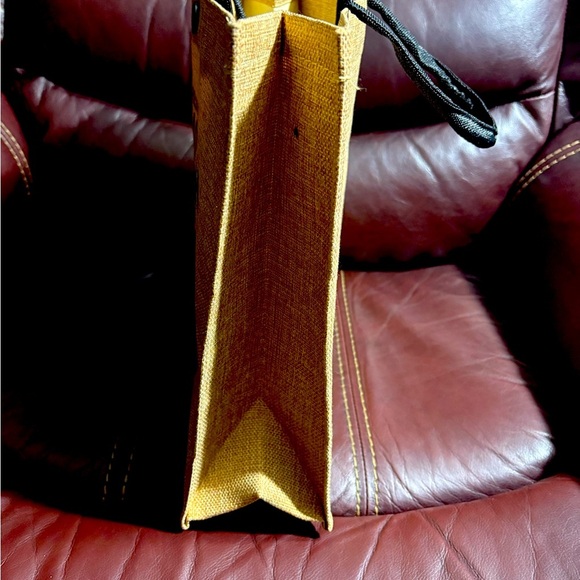 Brown Medium Burlap Tote Bag - Picture 9 of 9